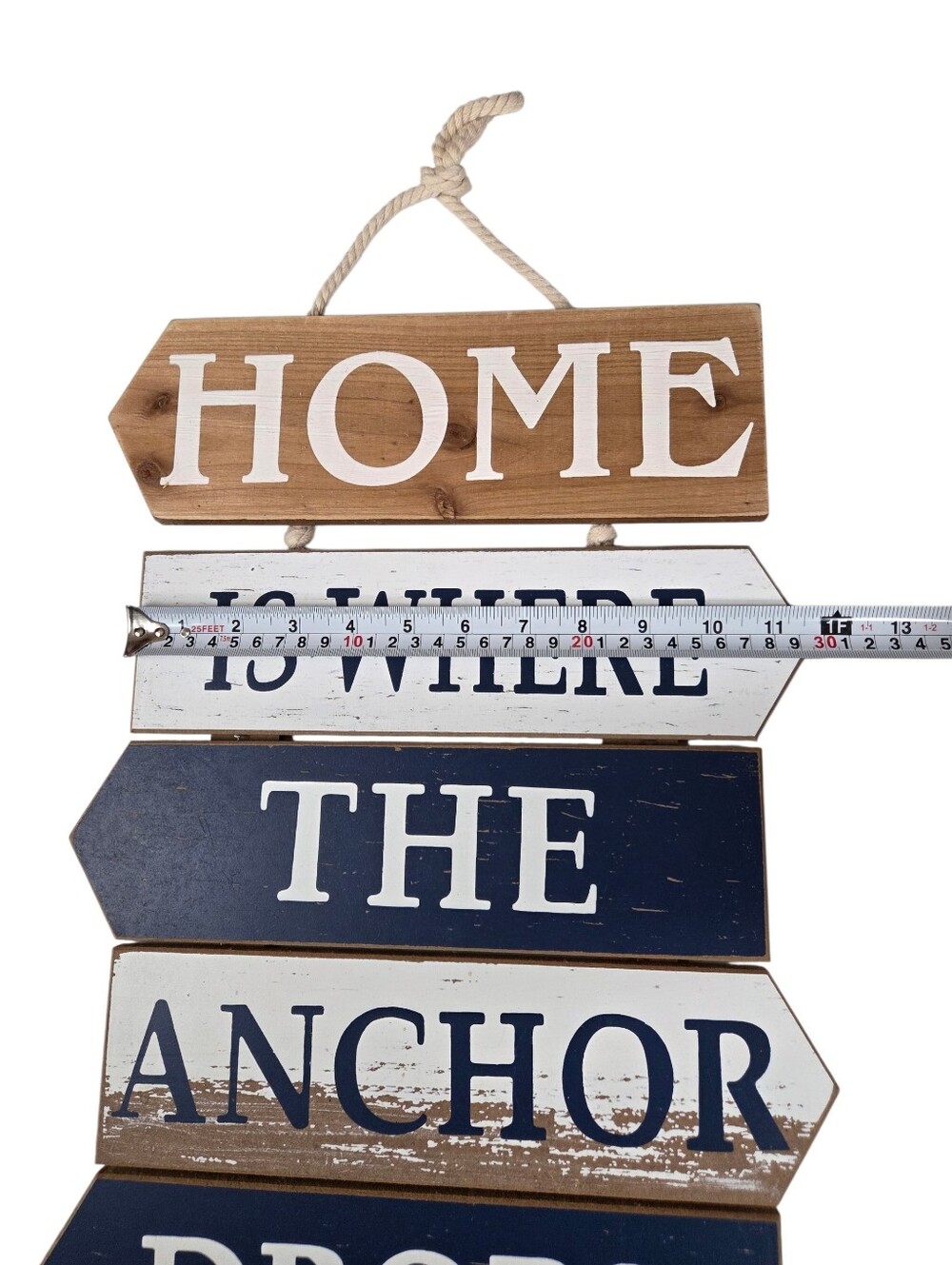 Nautical Wall Decor Blue & White -Hanging -Maritime Decor -Coastal Cottage Sign - Picture 7 of 7